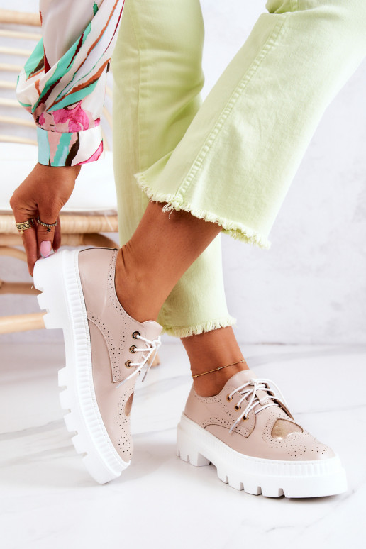 Peau chaussures avec des coeurs beige Curtis Peau chaussures avec des coeurs beige Curtis