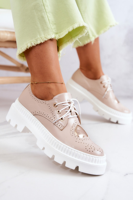 Peau chaussures avec des coeurs beige Curtis Peau chaussures avec des coeurs beige Curtis