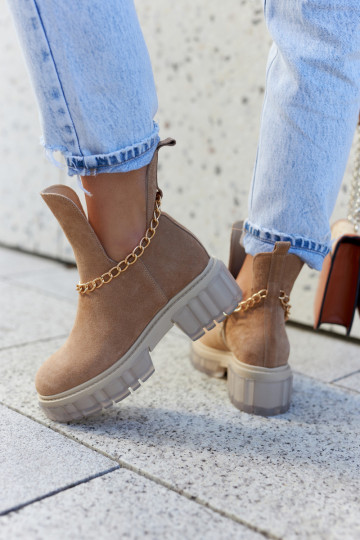 Bottes en daim marron avec découpes stylées Lemar Forget Me 2