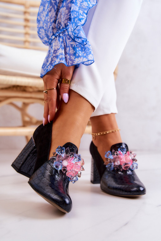 en daim avec imitation peau de serpent Chaussures avec des talons couleur noire Sofie en daim avec imitation peau de serpent Chaussures avec des talons couleur noire Sofie