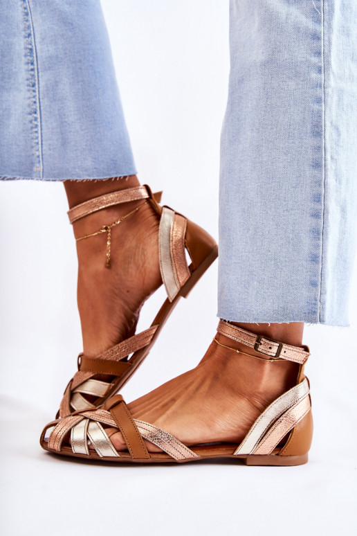 Peau Sandales pour femmes Il fautciejka 01924-32 or-marron Peau Sandales pour femmes Il fautciejka 01924-32 or-marron