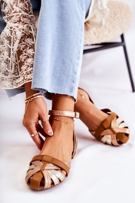 Peau Sandales pour femmes Il fautciejka 01924-32 or-marron Peau Sandales pour femmes Il fautciejka 01924-32 or-marron