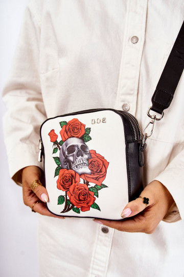 Sac à main en cuir Facteur DANS Imprimer GOE ZNJ012 Noir et-Blanc