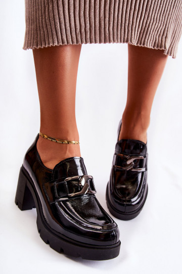 Style élégant chaussures avec des talons Avec décoration argentée couleur noire Lemar Harmell 2