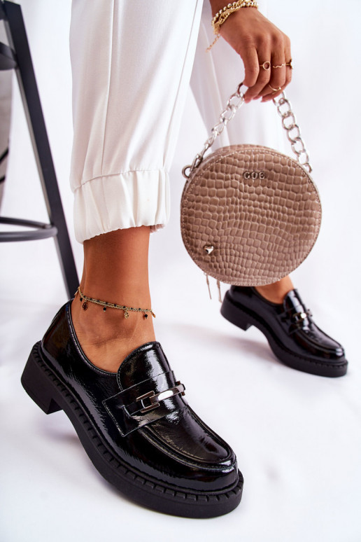 avec effet vernis chaussures Avec décoration argentée couleur noire Lemar Hestill avec effet vernis chaussures Avec décoration argentée couleur noire Lemar Hestill