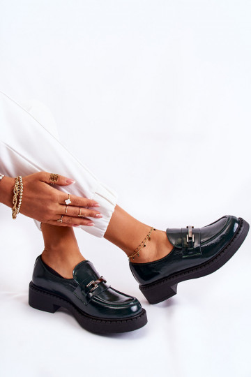 avec effet vernis chaussures Avec décoration argentée couleur verte Lemar Hestill 2