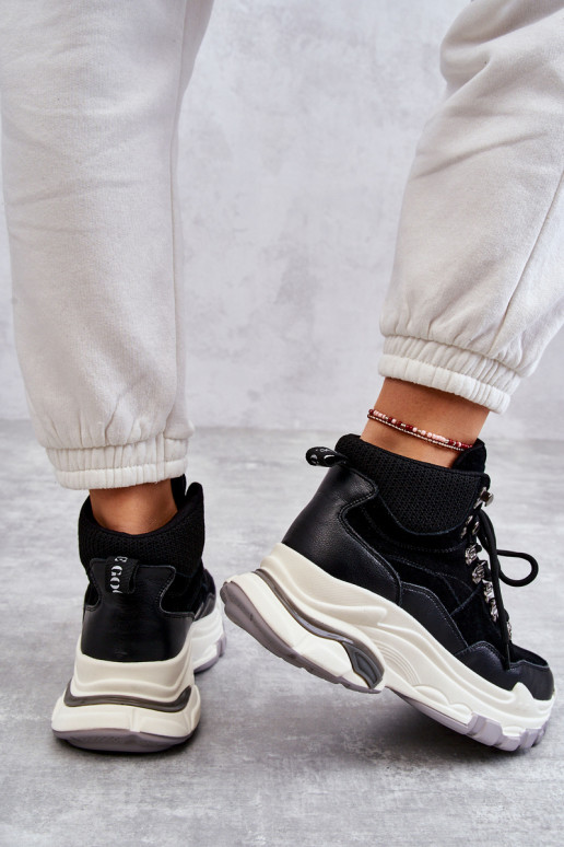 Féminin Grand baskets GOE KK2N4098 couleur noire Féminin Grand baskets GOE KK2N4098 couleur noire