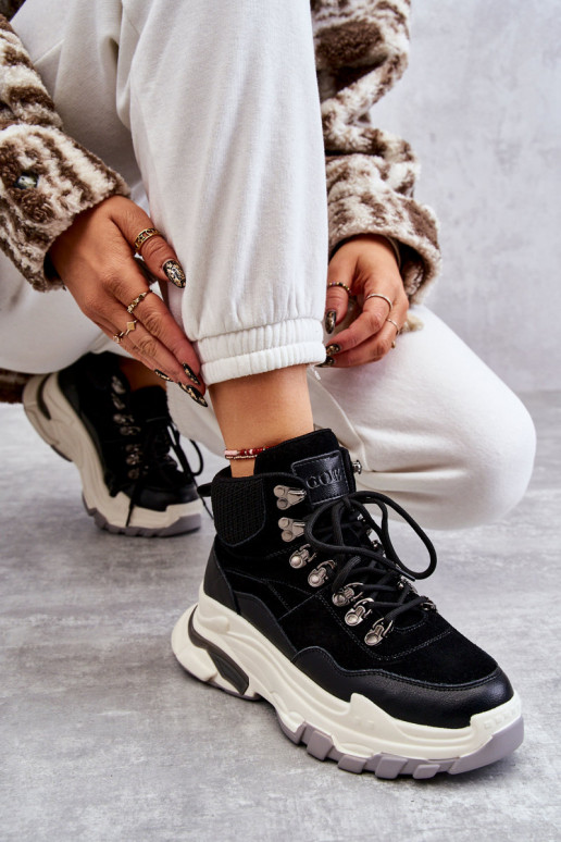 Féminin Grand baskets GOE KK2N4098 couleur noire Féminin Grand baskets GOE KK2N4098 couleur noire