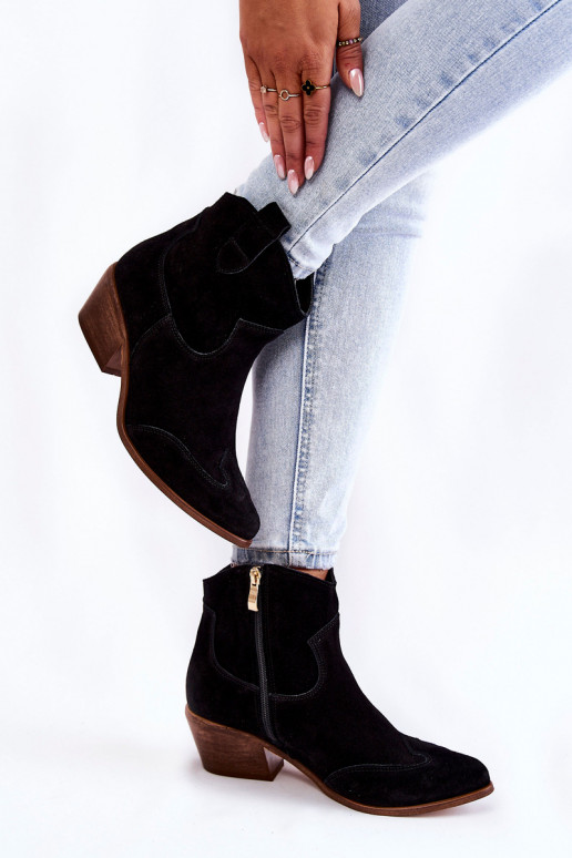 Féminin Bottes avec des nez pointus LeÀski Shoes 3236 couleur noire