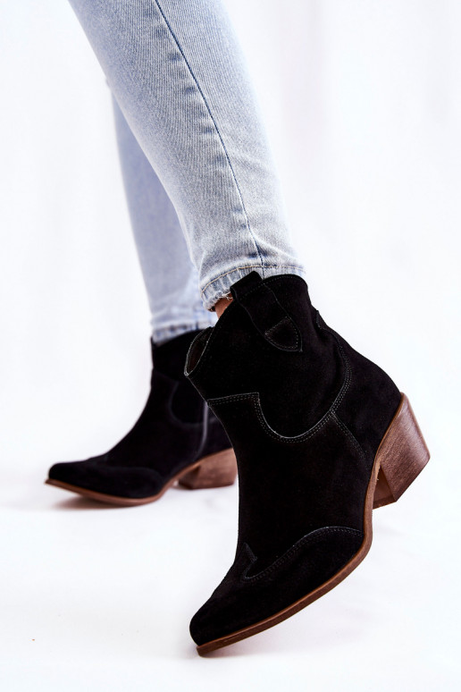 Féminin Bottes avec des nez pointus LeÀski Shoes 3236 couleur noire