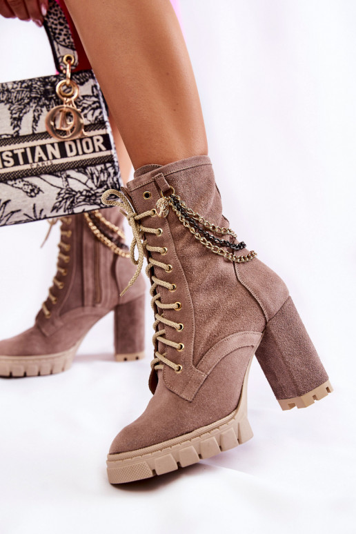 Chaussures en daim avec des lacets LeÀski Shoes 3244/G beige Chaussures en daim avec des lacets LeÀski Shoes 3244/G beige