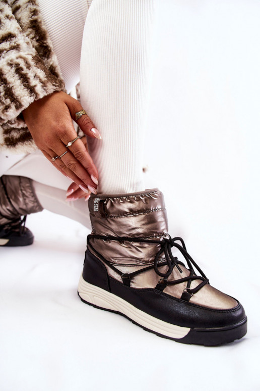 Féminin Bottes de neige Memory Foam Big Star KK274275 gris-couleur noire Féminin Bottes de neige Memory Foam Big Star KK274275 gris-couleur noire