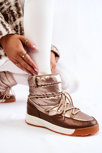 Féminin Bottes de neige Memory Foam Big Star KK274276 or-marron