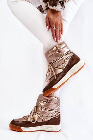 Féminin Bottes de neige Memory Foam Big Star KK274276 or-marron 2