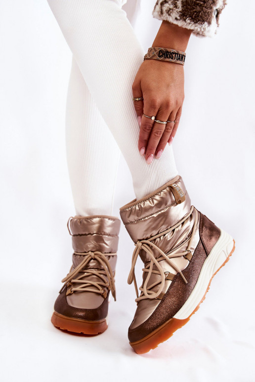 Féminin Bottes de neige Memory Foam Big Star KK274276 or-marron Féminin Bottes de neige Memory Foam Big Star KK274276 or-marron