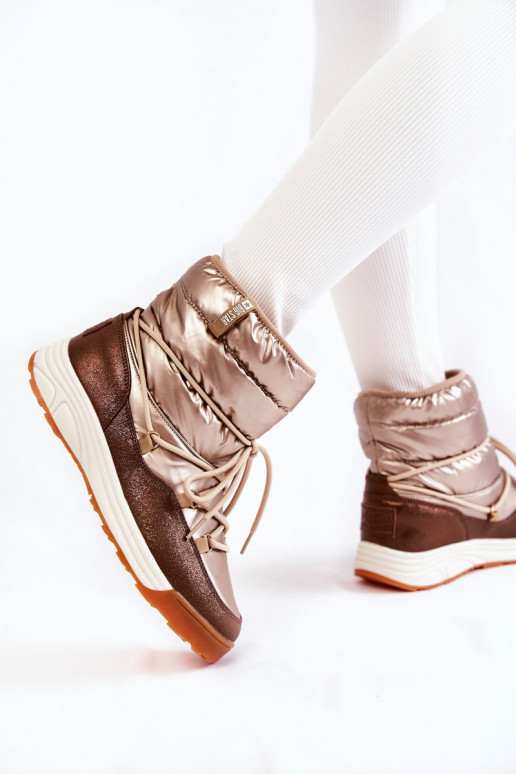 Féminin Bottes de neige Memory Foam Big Star KK274276 or-marron Féminin Bottes de neige Memory Foam Big Star KK274276 or-marron