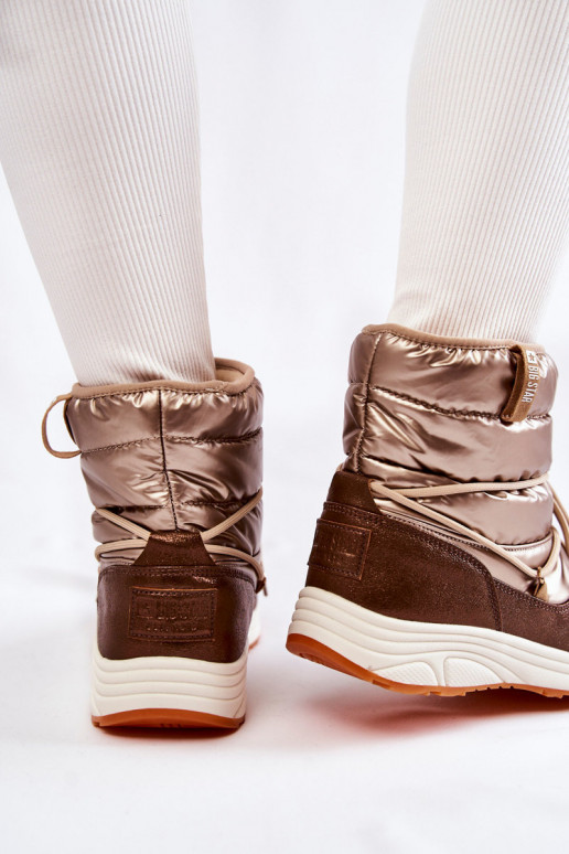 Féminin Bottes de neige Memory Foam Big Star KK274276 or-marron Féminin Bottes de neige Memory Foam Big Star KK274276 or-marron