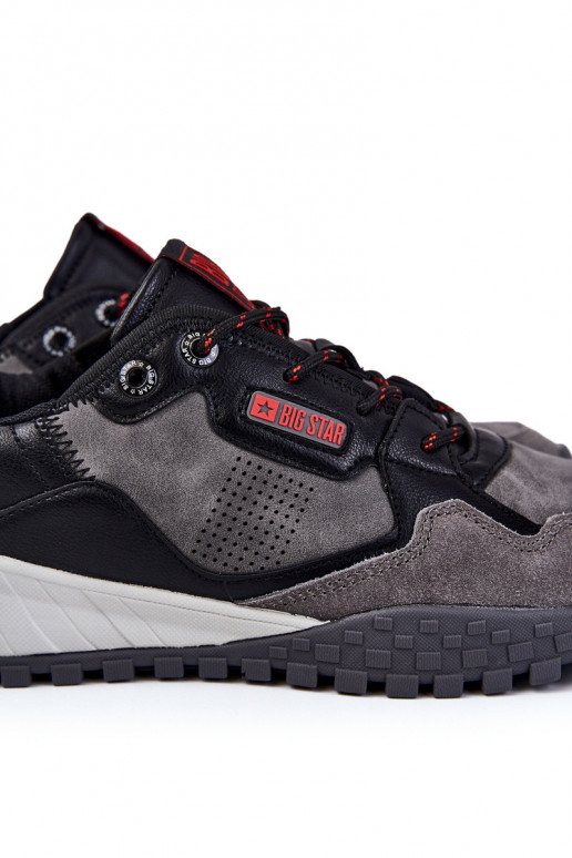 Mâle Modèle classique baskets Memory Foam Big Star KK174271 couleur grise Mâle Modèle classique baskets Memory Foam Big Star KK174271 couleur grise