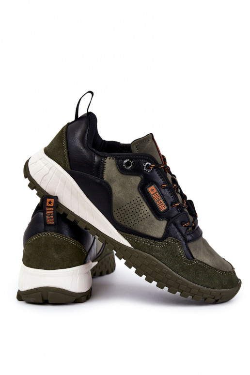 Mâle Modèle classique baskets Memory Foam Big Star KK174272 couleur verte Mâle Modèle classique baskets Memory Foam Big Star KK174272 couleur verte