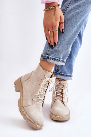 Bottes avec des talons larges LeÀski Shoes 3285 couleur ivoire 2