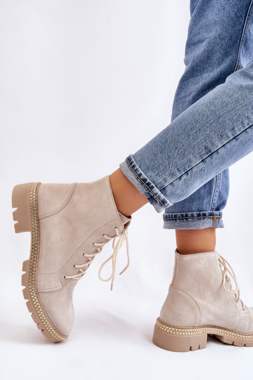 Bottes avec des talons larges LeÀski Shoes 3285 couleur ivoire Bottes avec des talons larges LeÀski Shoes 3285 couleur ivoire