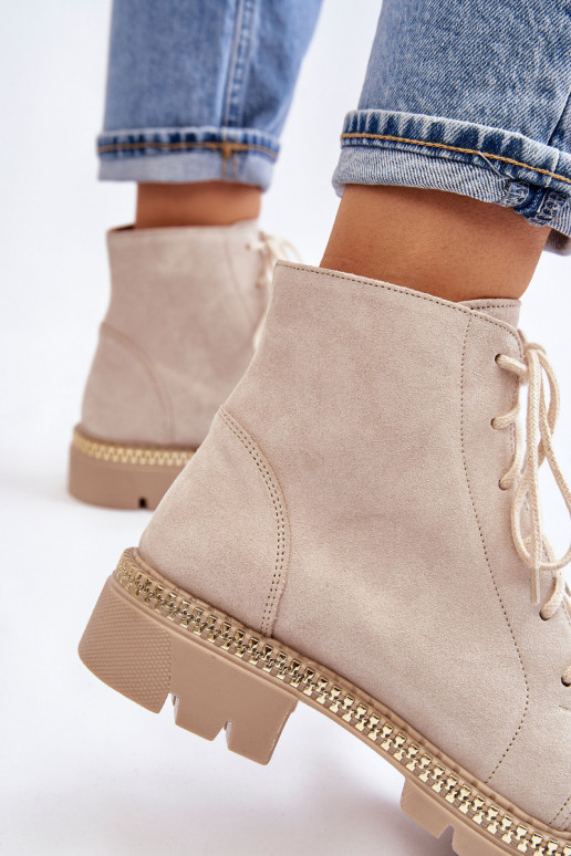 Bottes avec des talons larges LeÀski Shoes 3285 couleur ivoire Bottes avec des talons larges LeÀski Shoes 3285 couleur ivoire