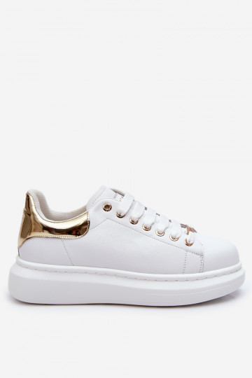 Féminin baskets GOE LL2N4011 Blanc-couleur dorée