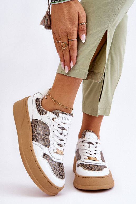 Féminin Baskets confortables GOE LL2N4052 Blanc-beige Féminin Baskets confortables GOE LL2N4052 Blanc-beige