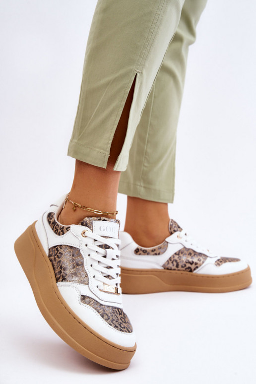 Féminin Baskets confortables GOE LL2N4052 Blanc-beige Féminin Baskets confortables GOE LL2N4052 Blanc-beige