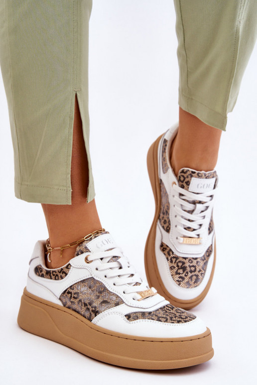 Féminin Baskets confortables GOE LL2N4052 Blanc-beige Féminin Baskets confortables GOE LL2N4052 Blanc-beige