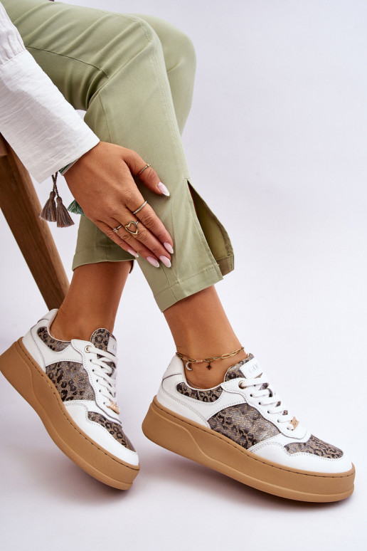 Féminin Baskets confortables GOE LL2N4052 Blanc-beige Féminin Baskets confortables GOE LL2N4052 Blanc-beige