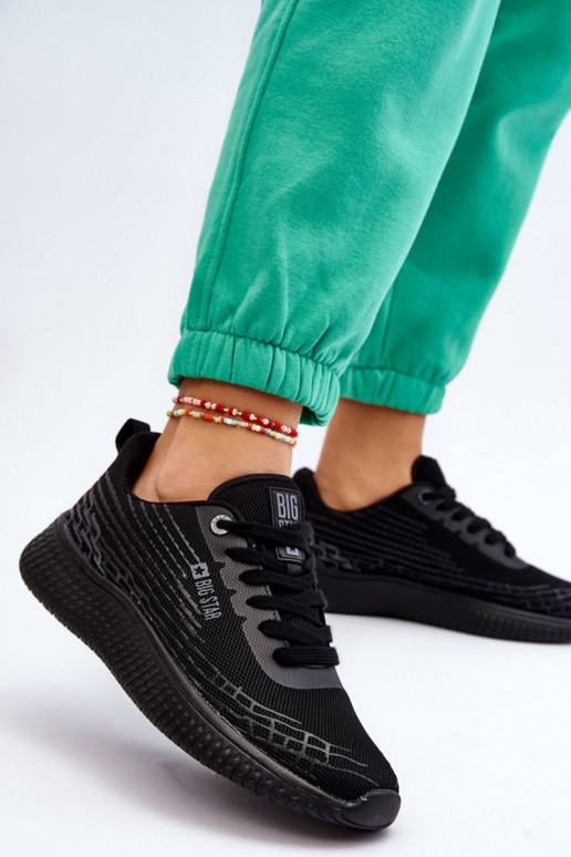 Féminin grille baskets Memory Foam System Big Star LL274662 couleur noire Féminin grille baskets Memory Foam System Big Star LL274662 couleur noire