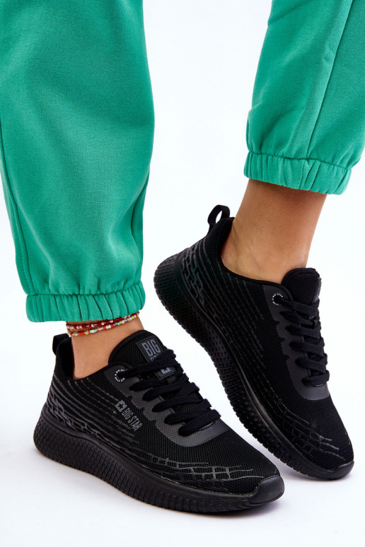 Féminin grille baskets Memory Foam System Big Star LL274662 couleur noire Féminin grille baskets Memory Foam System Big Star LL274662 couleur noire