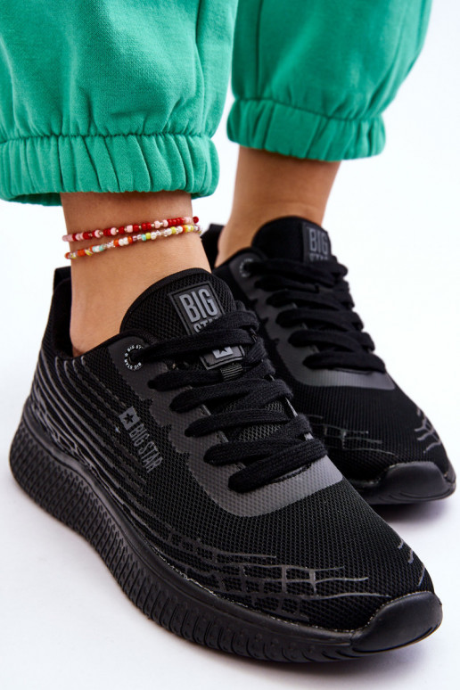 Féminin grille baskets Memory Foam System Big Star LL274662 couleur noire Féminin grille baskets Memory Foam System Big Star LL274662 couleur noire