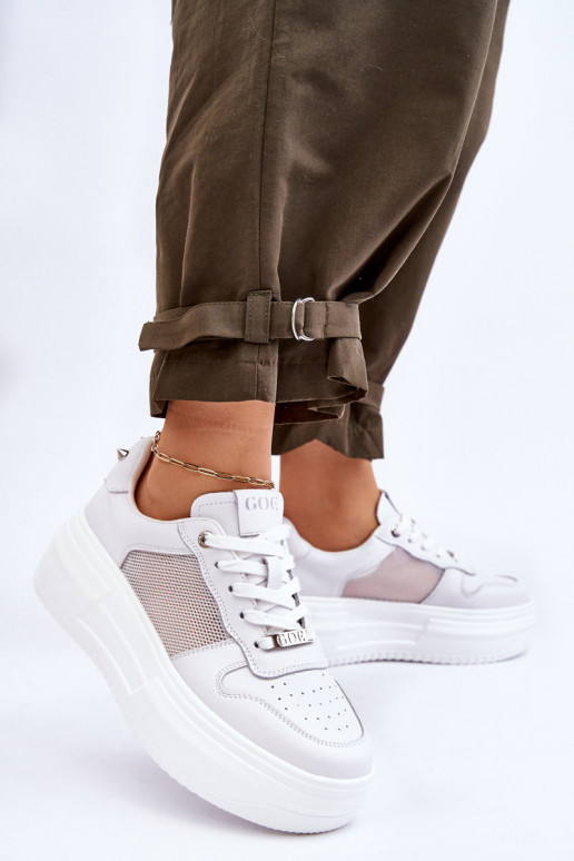 Féminin Modèle classique baskets GOE LL2N4060 couleur blanche Féminin Modèle classique baskets GOE LL2N4060 couleur blanche