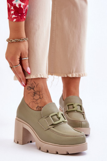 Chaussures élégantes à talons avec ornements Lemar Harmell vertes