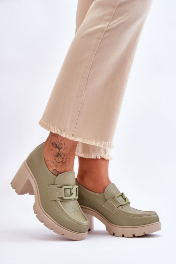 Chaussures élégantes à talons avec ornements Lemar Harmell vertes 2