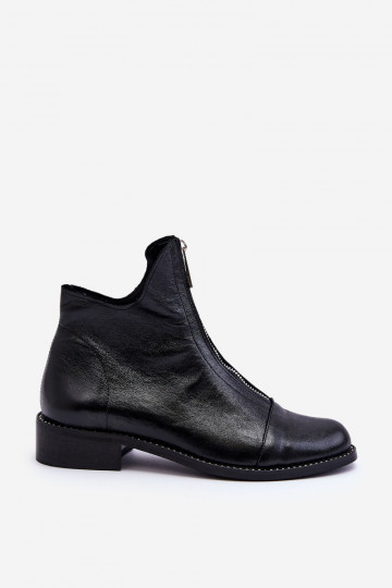 Bottines en cuir avec fermeture éclair Nicole 2785/037 noires 2