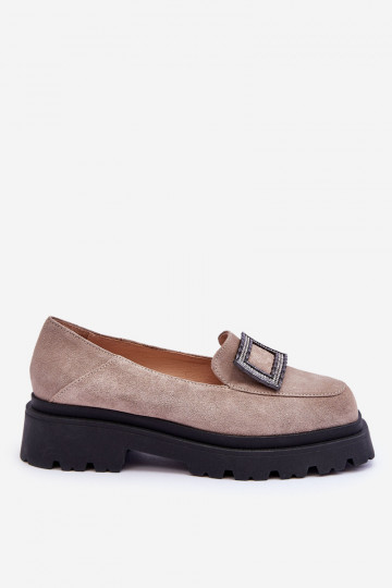 Mocassins en daim confortables Agathe couleur sable
