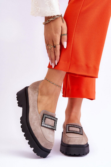 Pratique Mocassins en daim beige Agathe 2