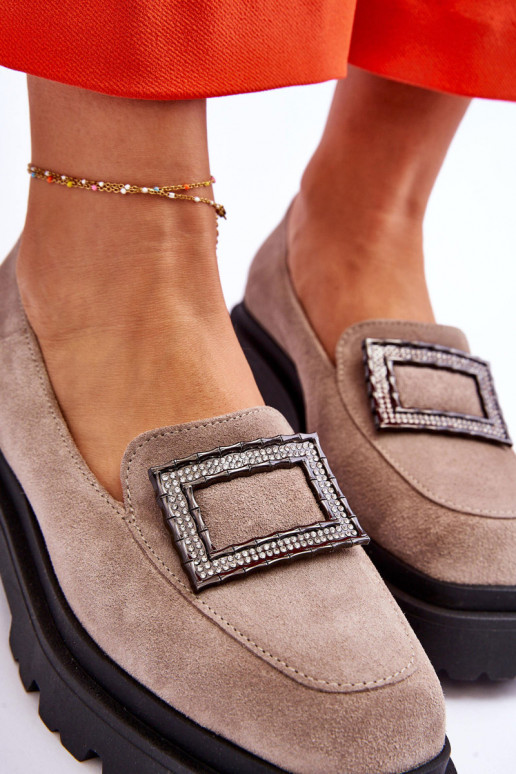 Pratique Mocassins en daim beige Agathe Pratique Mocassins en daim beige Agathe