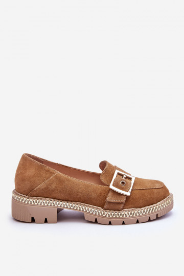 Mocassins en daim fournis Eloisa couleur sable