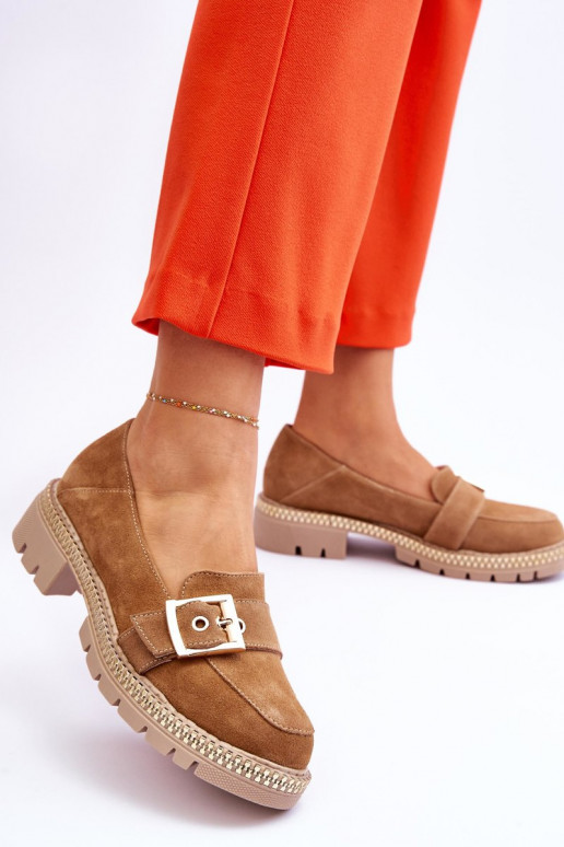 À la mode Mocassins en daim beige Eloisa À la mode Mocassins en daim beige Eloisa