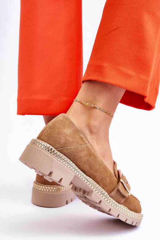 À la mode Mocassins en daim beige Eloisa À la mode Mocassins en daim beige Eloisa