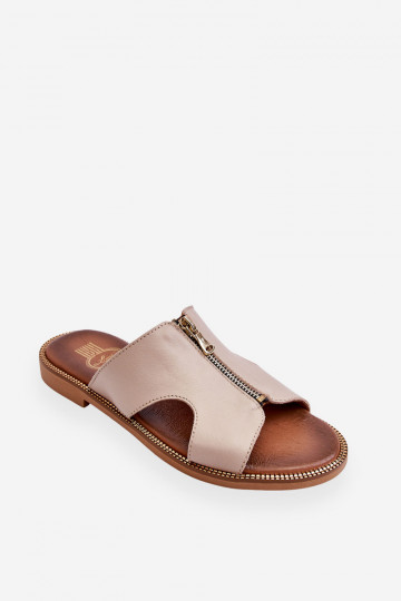 Chaussons pour femmes avec fermetures décoratives couleur sable Lemar Clarence