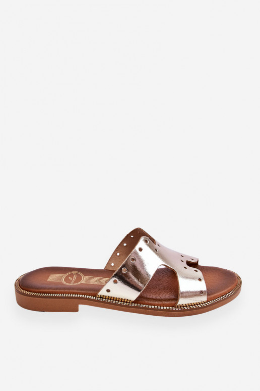 Zazoo 40326 Féminin Chaussons Avec découpes décoratives couleur dorée Zazoo 40326 Féminin Chaussons Avec découpes décoratives couleur dorée