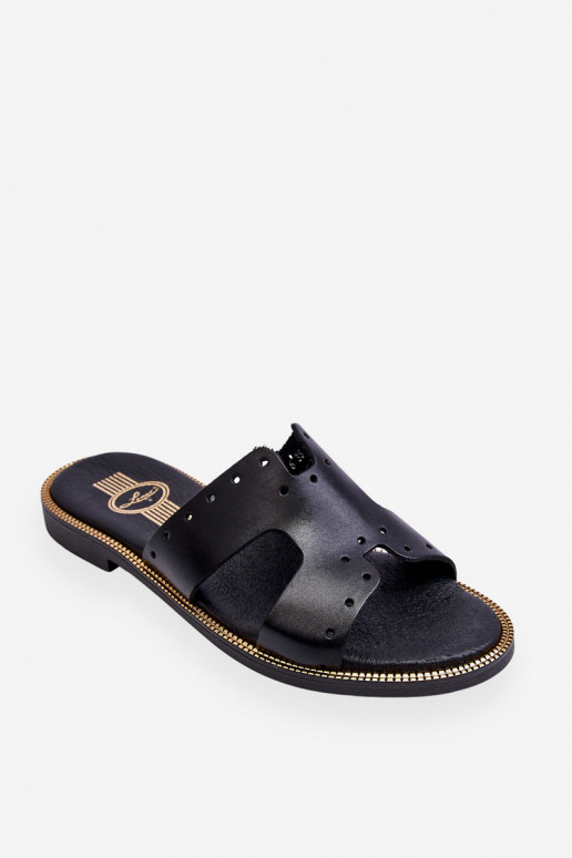 Zazoo 40326 Féminin Chaussons Avec découpes décoratives couleur noire Zazoo 40326 Féminin Chaussons Avec découpes décoratives couleur noire