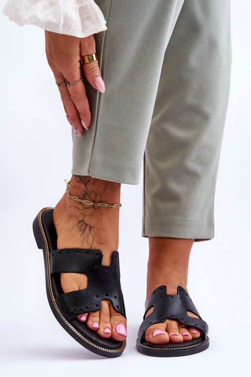 Zazoo 40326 Féminin Chaussons Avec découpes décoratives couleur noire Zazoo 40326 Féminin Chaussons Avec découpes décoratives couleur noire