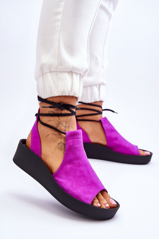 Zazoo 2743 Sandales à plateforme en daim couleur rose Zazoo 2743 Sandales à plateforme en daim couleur rose