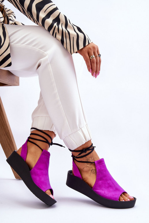 Zazoo 2743 Sandales à plateforme en daim couleur rose Zazoo 2743 Sandales à plateforme en daim couleur rose